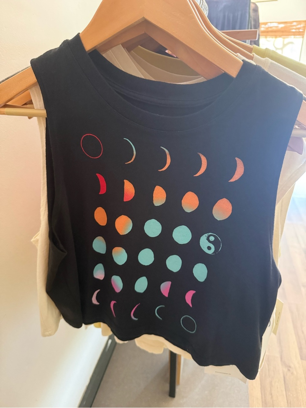 NWT Spiritual Gangster  Black Moon Phase Graphic Tank Top XS